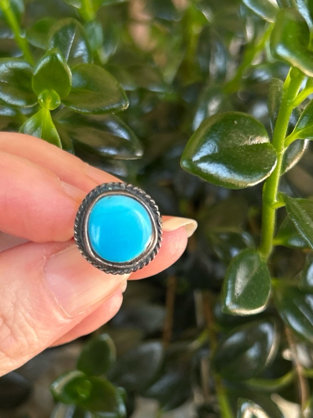 Vintage Native American Sterling Silver Turquoise Ring